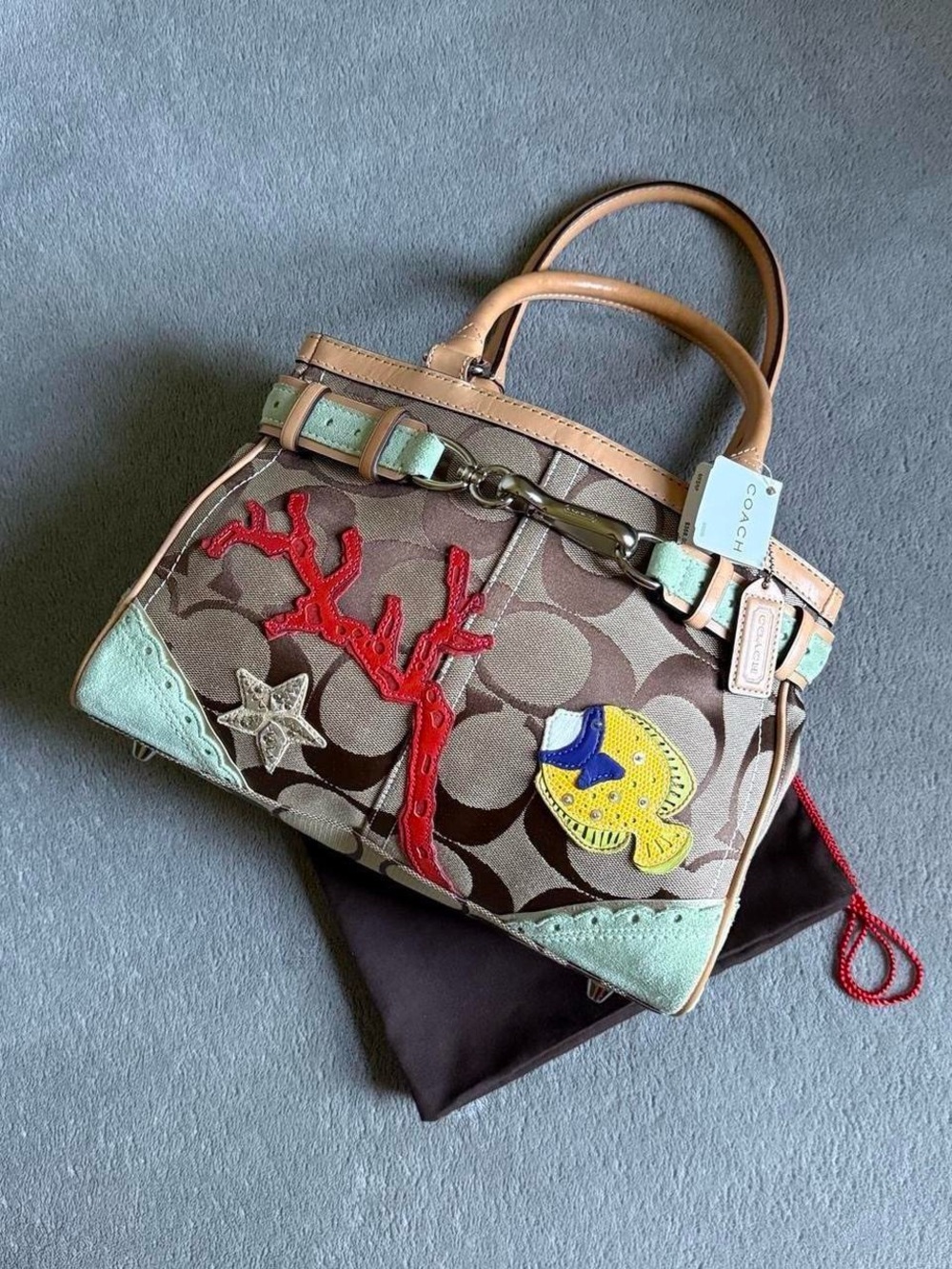 NWT Vintage Y2k Coach Limited Edition Hampton Signature Fish Shoulder Bag - Picture 2 of 8